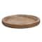 16" Decorative Round Wood Tray with Hobnail Edge
